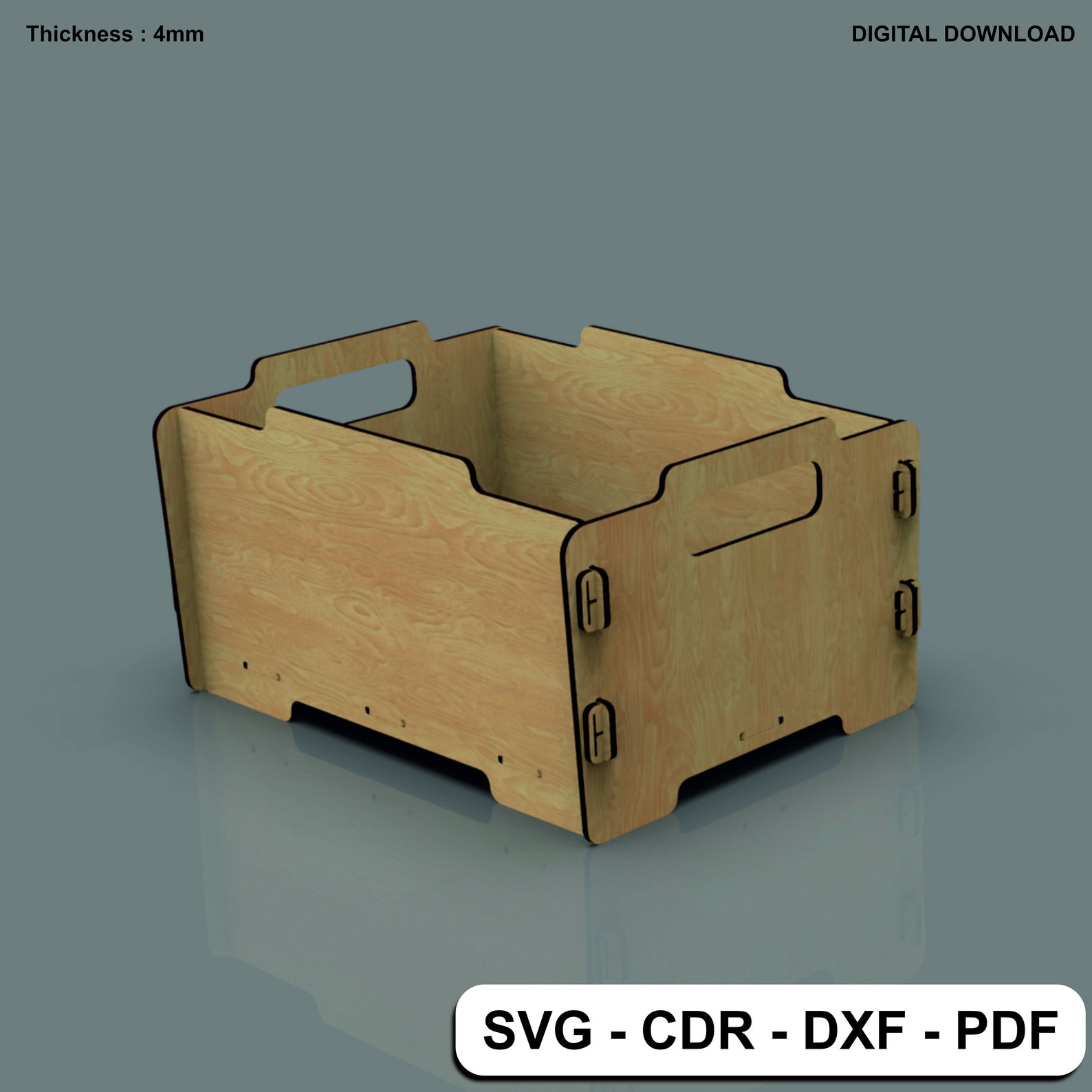 Laser Cut Stackable Storage Box, Wood and Acrylic, Vector Files ...
