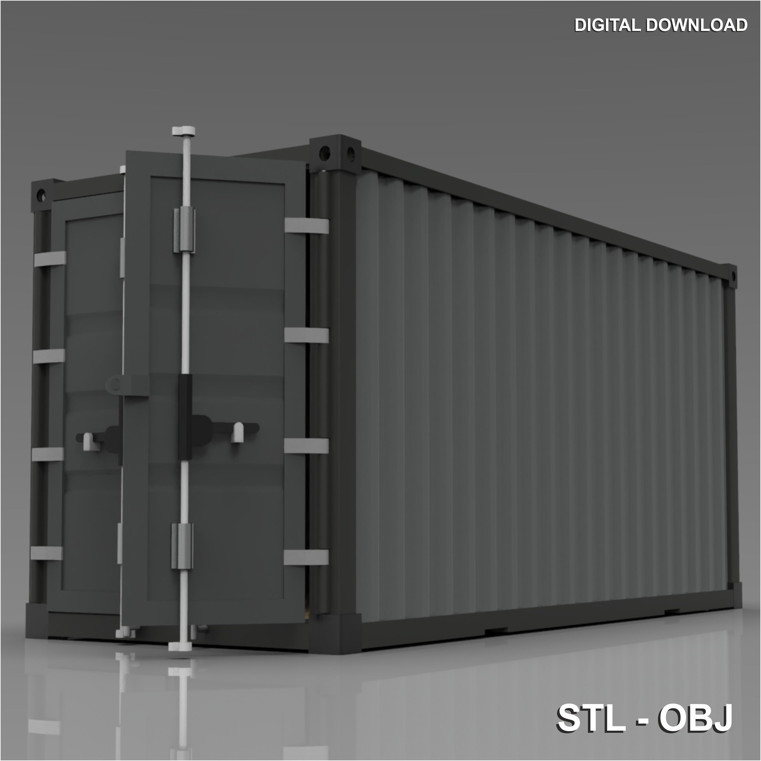 1:10 Scale 20FT Shipping Container - 3D Print - STL File - Digital File ...