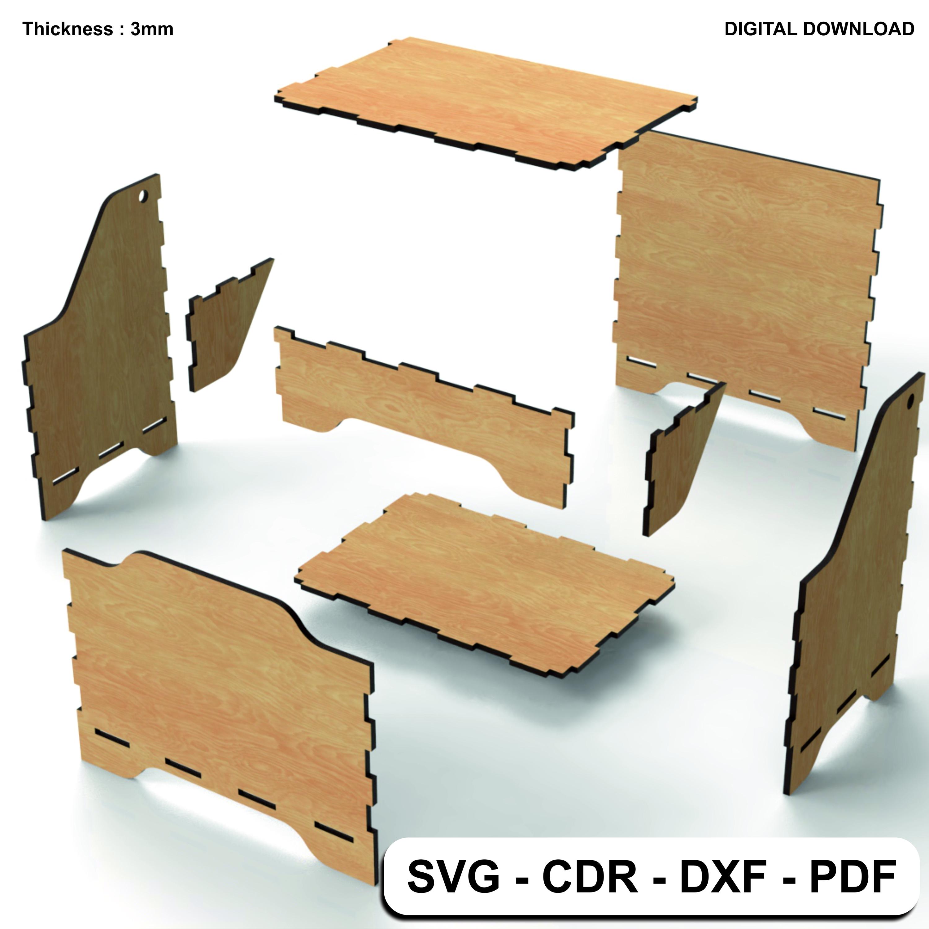 Laser Cut Storage Box (svg, Dxf, Cdr, Pdf) Files (3mm) - Etsy