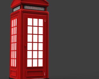 1924 Telephone Box BookNook - 1:10 Scale 3D Print (Digital file)
