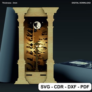 BookNook Narnia - SVG laser cutting file, Insert Shelf digital plan for laser cutting