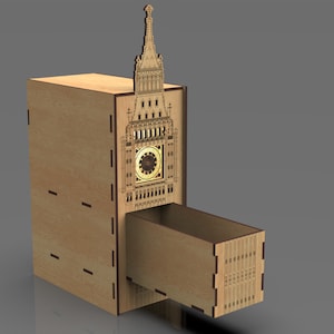 Archivos cortados con láser Book Nook Big Ben SVG-CDR-DXF-Pdf