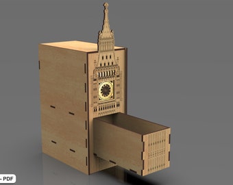 Buch Nook Big Ben SVG-CDR-DXF-Pdf - Buch Nook Laser Cut Files