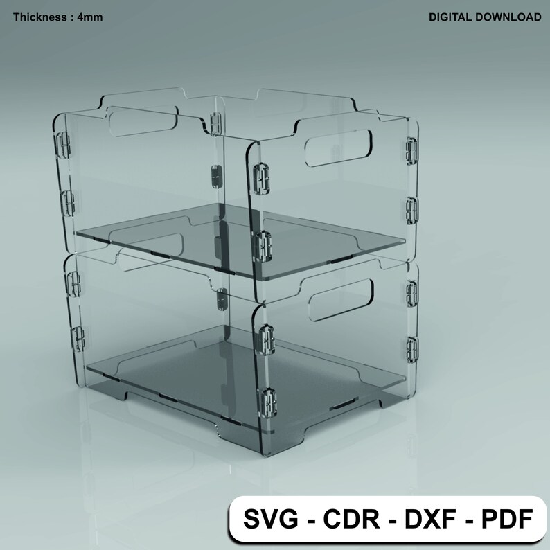 Laser Cut Stackable Storage Box Files, Laser Cut Wooden or Acrylic ...