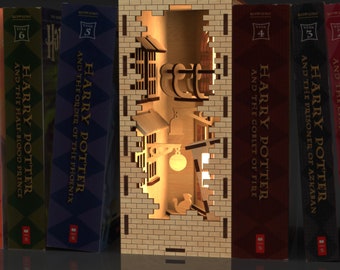 BookNook Diagon Alley - STL - SVG laser cutting file, Insert Shelf digital plan for laser cutting and 3D print