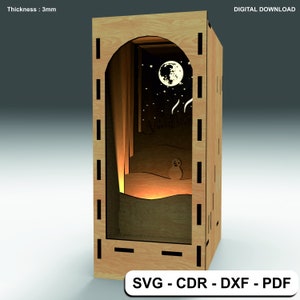 BookNook Winter is Coming - SVG laser cutting file, Insert Shelf digital plan for laser cutting