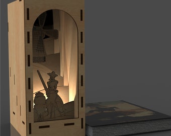 Don Quichot Book Nook - lasergesneden bestanden (svg, dxf, pdf)