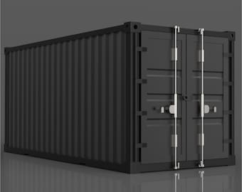 20 FT-verzendcontainer: schaal 1:10 – 3D-print – STL-bestand – digitaal bestand – 76-STUKS
