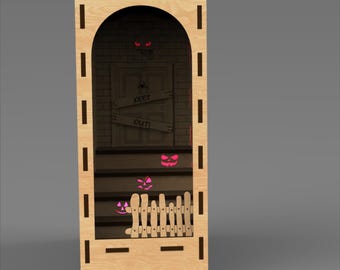 Halloween Book Nook Laser Cut Files – Keep Out! (SVG-CDR-DXF-Pdf)
