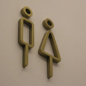 Metal WC Sign, Bathroom Sign, Restroom Sign, Bathroom Door Sign, Toilet Sign, Washroom Signs, Water Closet Sign, Gold Metal Restroom