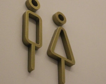 Metal WC Sign, Bathroom Sign, Restroom Sign, Bathroom Door Sign, Toilet Sign, Washroom Signs, Water Closet Sign, Gold Metal Restroom