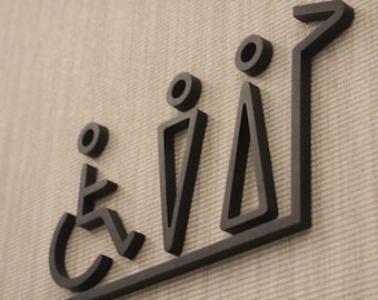 restroom sign, wc sign with arrows,hanging wc sign,bathroom sign, gender neutral sign, wc, sign arrow, hallway wc sign, bathroom signs