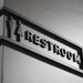Texture Black Restroom Sign, Bathroom Wall Decor, Business Sign, Door ...