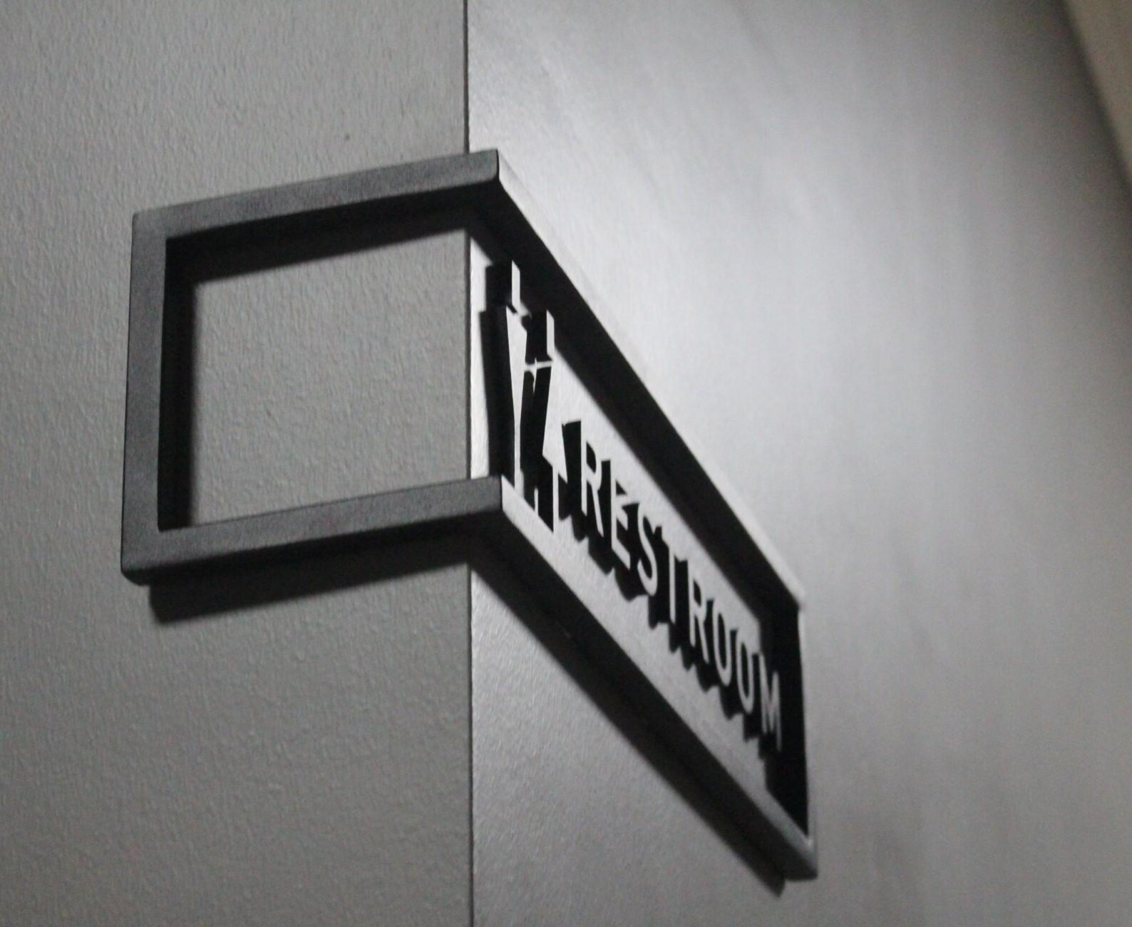 Texture Black Restroom Sign, Bathroom Wall Decor, Business Sign, Door ...