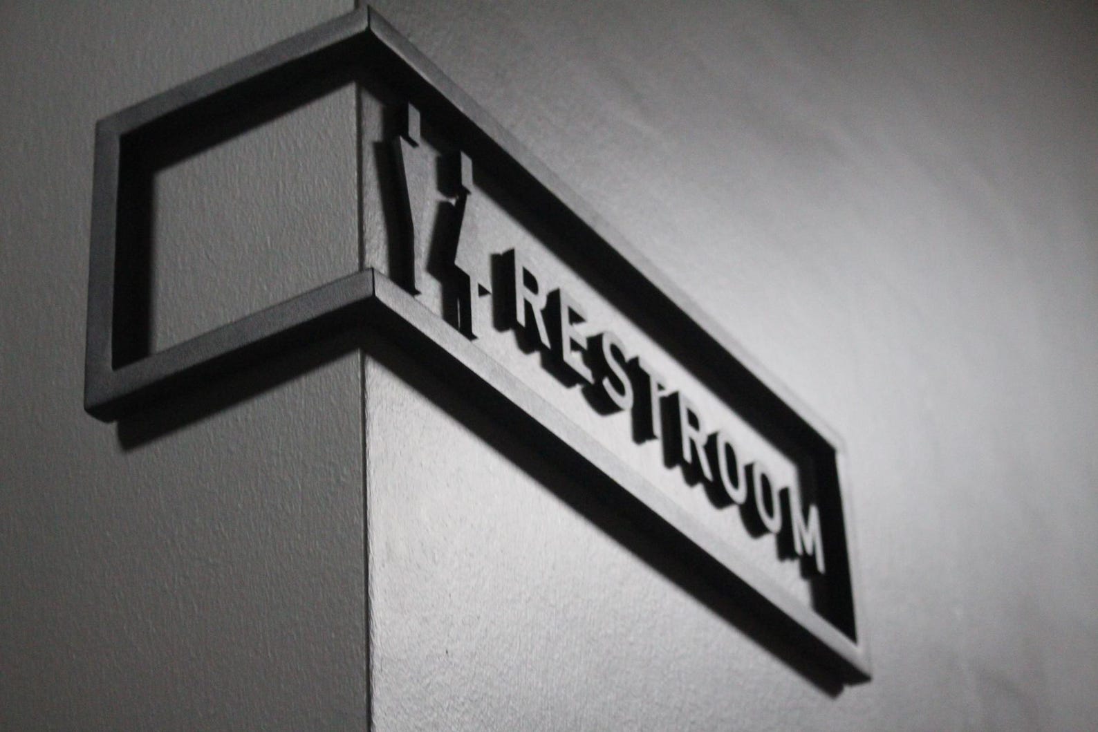 Texture Black Restroom Sign, Bathroom Wall Decor, Business Sign, Door ...