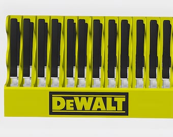 DeWalt Pliers Holder Rack – 14 Slot 3D Printed Tool Organizer for Workshop Bench Storage, Yellow & Black