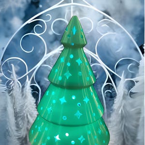 3 desk top tea light Christmas trees