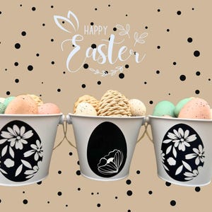 Easter Tin Buckets – Perfect for Spring Decor, Gift Baskets & Storage