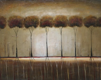 Textured Autumn Forest Painting, Made to Order, Ready to Hang (24x36)