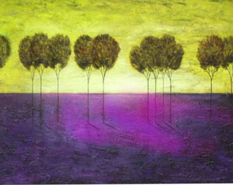 Abstract textured modern tree  painting original art made to order marems