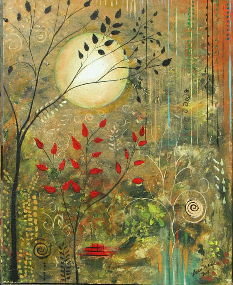 Large Abstract Painting Modern Moonscape Contemporary Zen Art Etsy