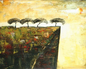 Original landscape painting Modern forest  textured art trees  Marems Made to order