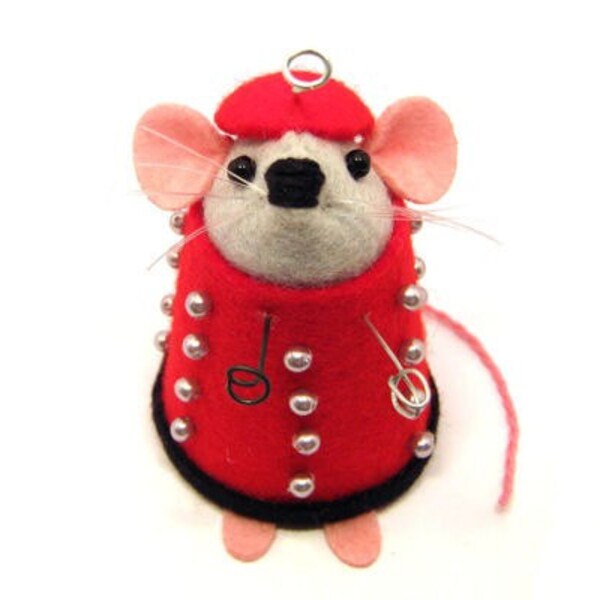 RESERVED - Doctor Who Dalek mouse ornament cute gift for animal lover or dr who collector - Dale the mouse dressed as a Dalek