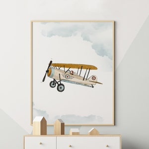 Vintage Airplane Nursery Art: Aviation Wall Decor