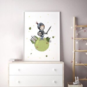 Boy knight print, nursery wall art boy, knight nursery decor, nursery wall decor boy, boys wall decor, castle wall art