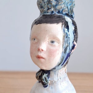 ceramic sculpture, homedecor, one of a kind, Original sculpture, Female bust, woman Figurine, Ceramic figure, birthday gifts, Unique Gifts image 2