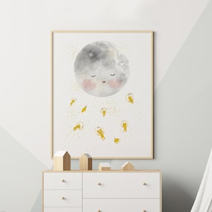 Moon space astronaut space wall art Nursery Wall Art space poster astronaut poster moon wall art outer space nursery image 1