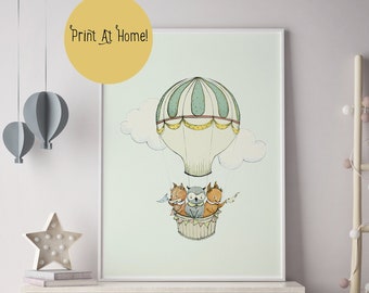 Woodland animals art, baby nursery wall decor, baby nursery prints, boys room decor, nursery wall art animals