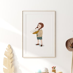 Airplane Nursery Art: Boy Pilot Illustration Print