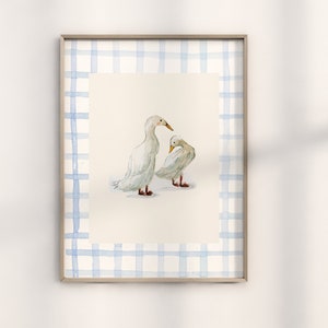 Wall art, Vintage Mother Duck Prin, Nursery Art, Farm Vintage Painting, Cottagecore Decor, Printable wall art,Digital Downloadable Wall Art image 3