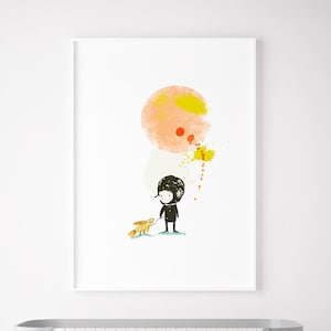 Boy Nursery Decor: "Walk my Fish" Whimsical Art Print