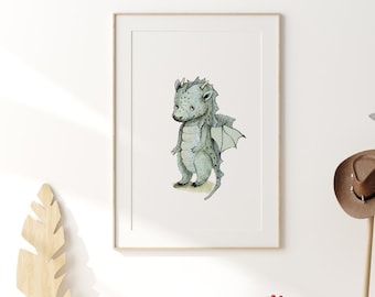 Dragon nursery wall art, boys room decor, boys wall decor, art for boys room, kids room decor, medieval wall art, dragon nursery