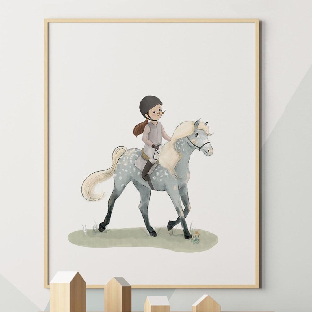 Equestrian Girl, Horse Rider Girl Wall Art, Horseback Rider - Etsy