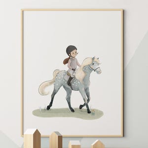 Equestrian girl, horse rider girl wall art, horseback rider