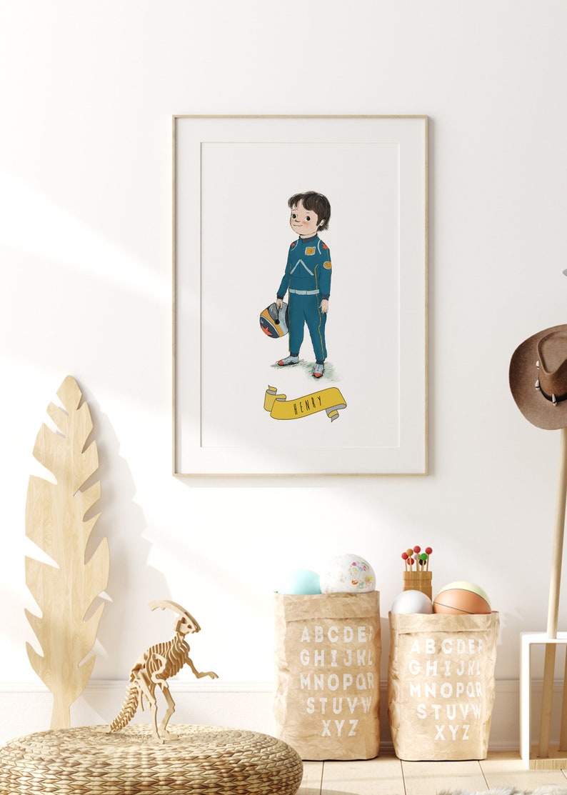 Race Car Driver Nursery Decor Boy Racing Wall Art Poster Etsy