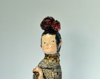 ceramic sculpture figure , Unique Art Object, OOAK, Original sculpture , Female Ceramic bust, Collector Figurine, Ceramic Bust, Gifts