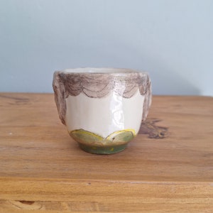 handmade ceramic cup, Ceramic tumbler, unique ceramic tumbler, bunny mug, tea lover mug, OOAK mug, coffee lover cup, original gift image 4