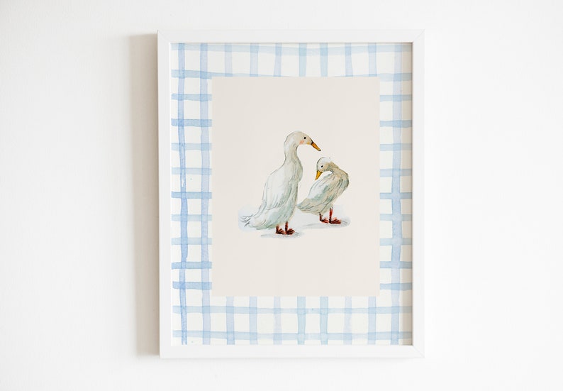 Wall art, Vintage Mother Duck Prin, Nursery Art, Farm Vintage Painting, Cottagecore Decor, Printable wall art,Digital Downloadable Wall Art image 2