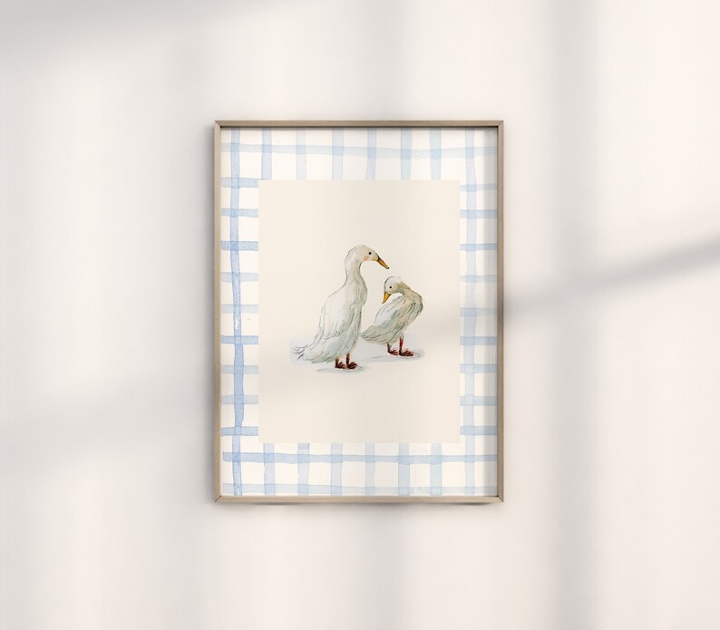 Wall art, Vintage Mother Duck Prin, Nursery Art, Farm Vintage Painting, Cottagecore Decor, Printable wall art,Digital Downloadable Wall Art image 3