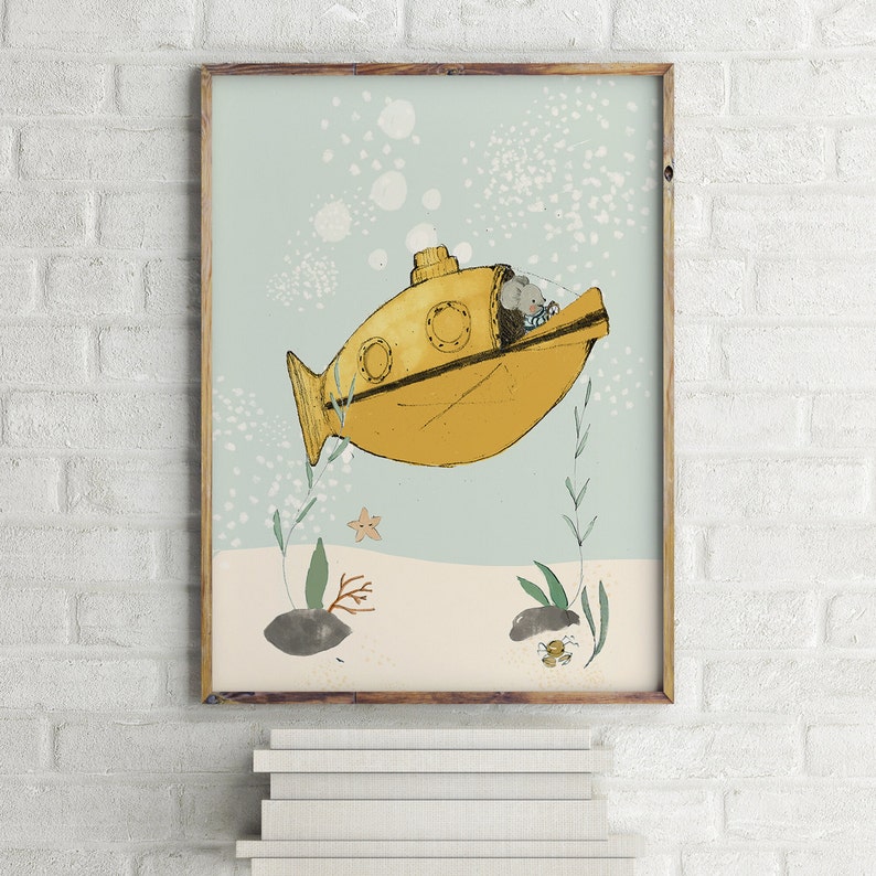 Yellow Submarine Boys Room Decor Boys Wall Decor Baby Etsy