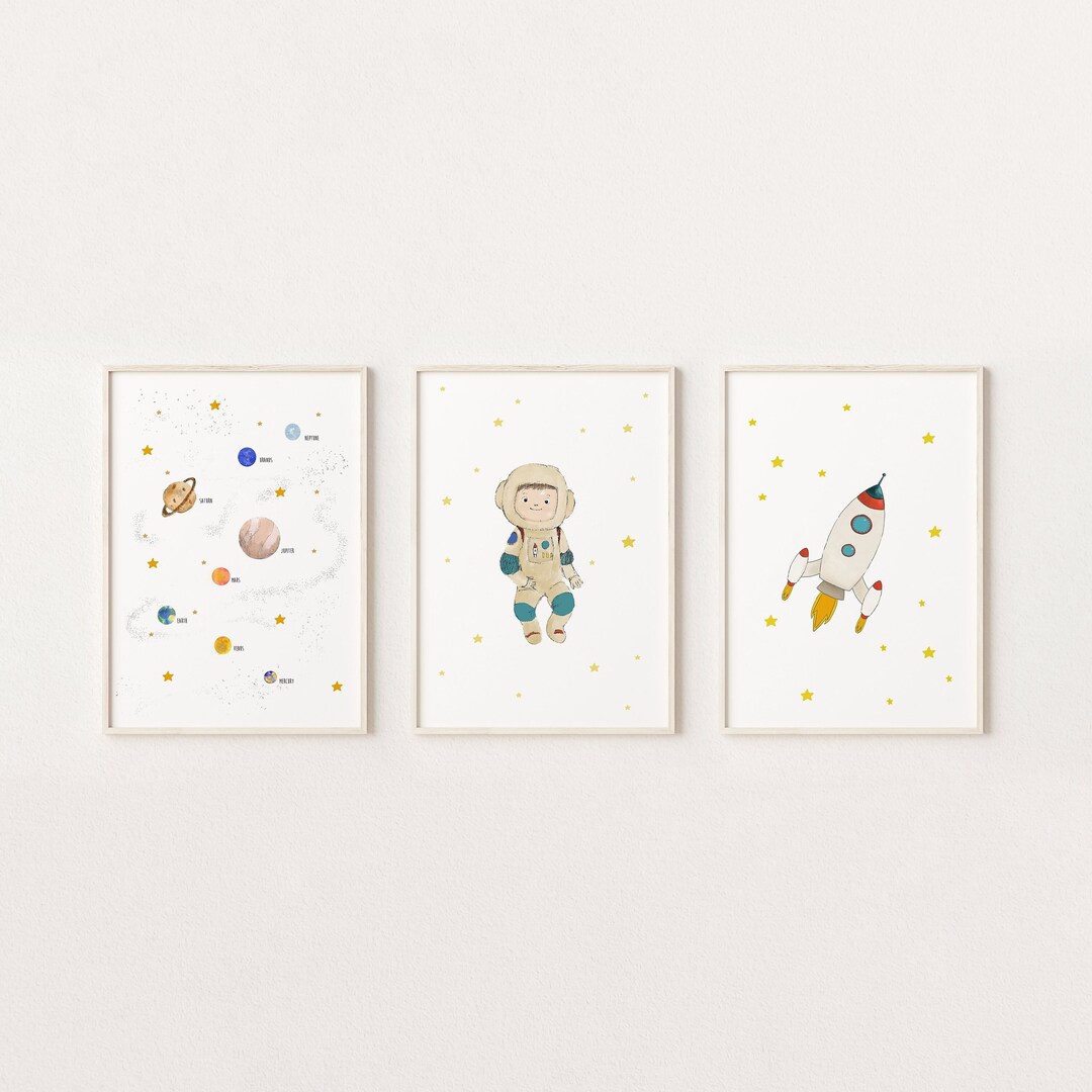Solar System Print, Nursery Wall Art Printable, Space Themed Nursery ...