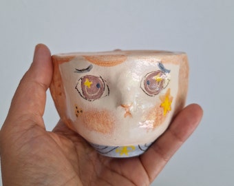 Handgemachte Keramik Becher, Teetasse Becher, einzigartige Keramikbecher, Hase Becher, Teeliebhaber Becher, OOAK Becher, Kaffeeliebhaber Tasse, Original Becher Gif