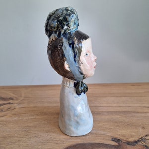 ceramic sculpture, homedecor, one of a kind, Original sculpture, Female bust, woman Figurine, Ceramic figure, birthday gifts, Unique Gifts image 6
