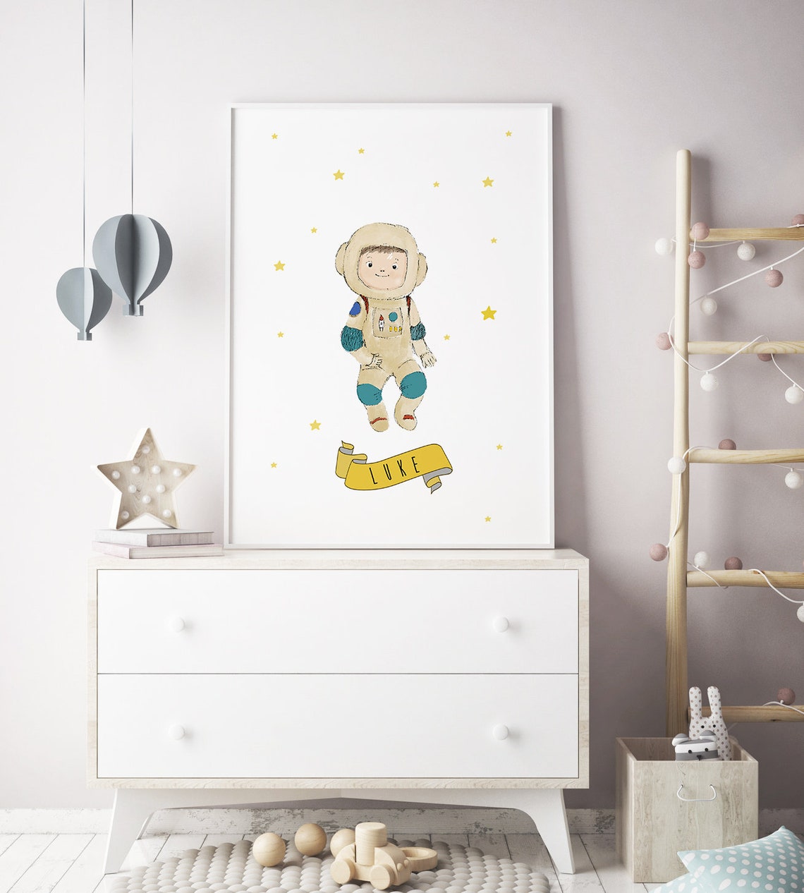 Nursery Decor Boy Nursery Wall Art Astronaut Boy Boy Wall Etsy
