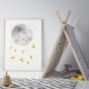 Moon space astronaut space wall art Nursery Wall Art space poster astronaut poster moon wall art outer space nursery image 4