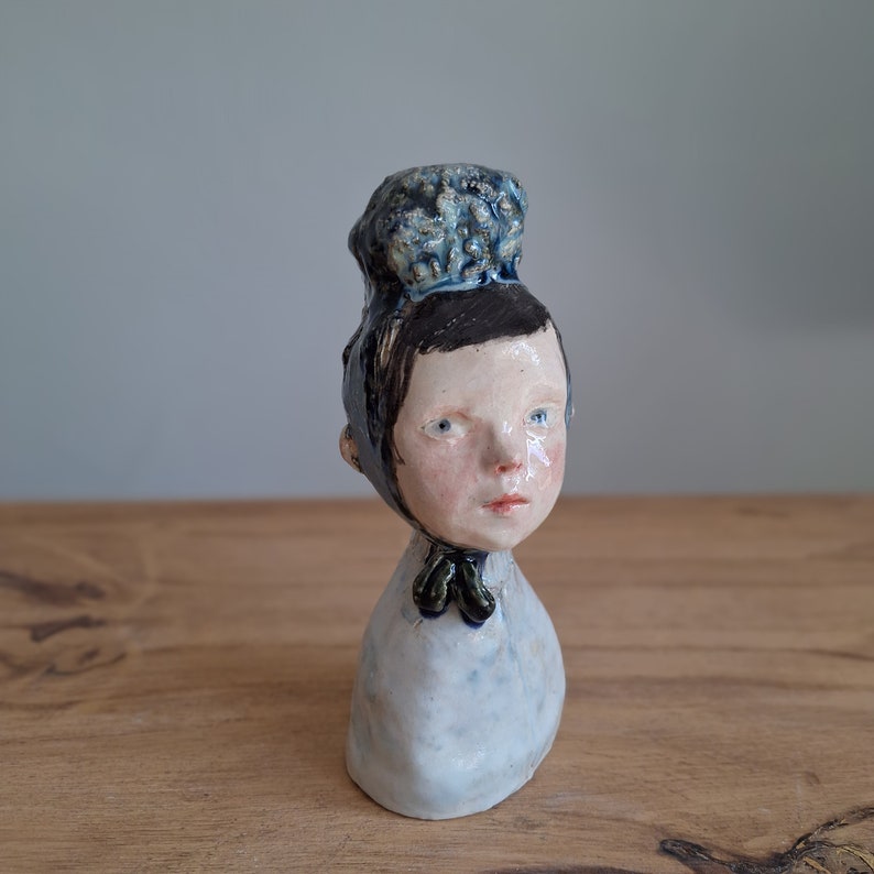 ceramic sculpture, homedecor, one of a kind, Original sculpture, Female bust, woman Figurine, Ceramic figure, birthday gifts, Unique Gifts image 1